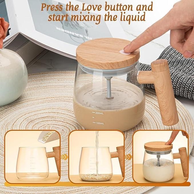 Self-Stirring Mug (400ml) – USB Rechargeable | Smooth Blends in Seconds | Travel-Friendly