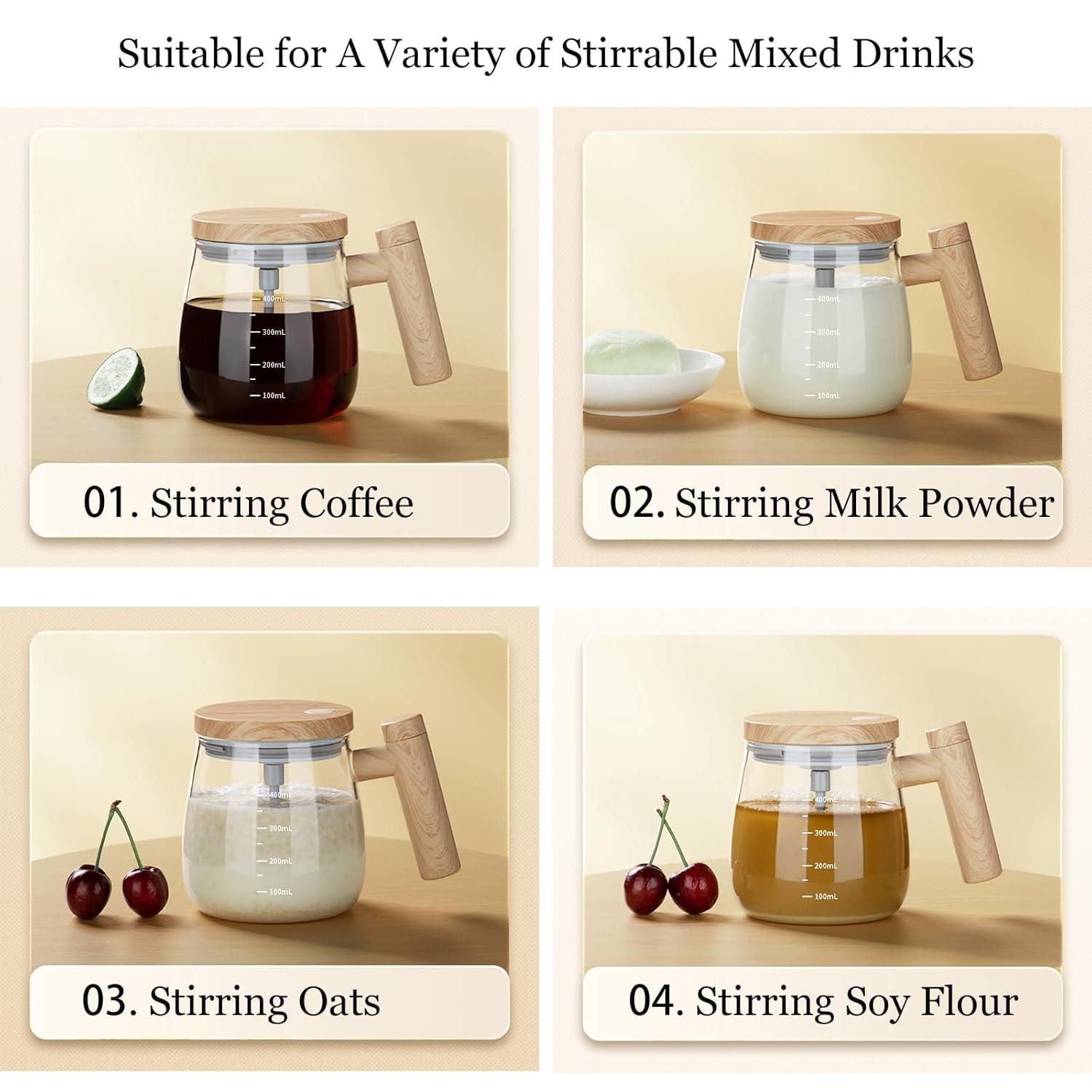 Self-Stirring Mug (400ml) – USB Rechargeable | Smooth Blends in Seconds | Travel-Friendly